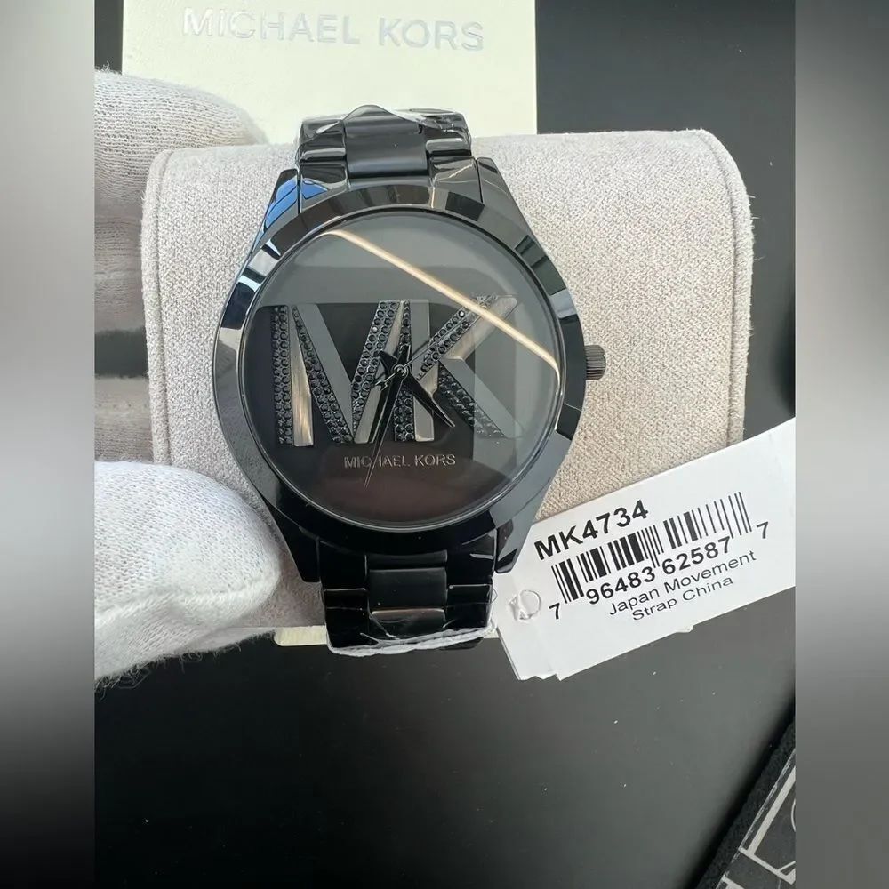 NIB Black Michael Kors Slim Runway Watch - Picture 6 of 7